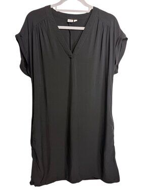 GAP Black V-Neck Shift Dress Women's Small 100% Rayon Short Sleeve Casual Work